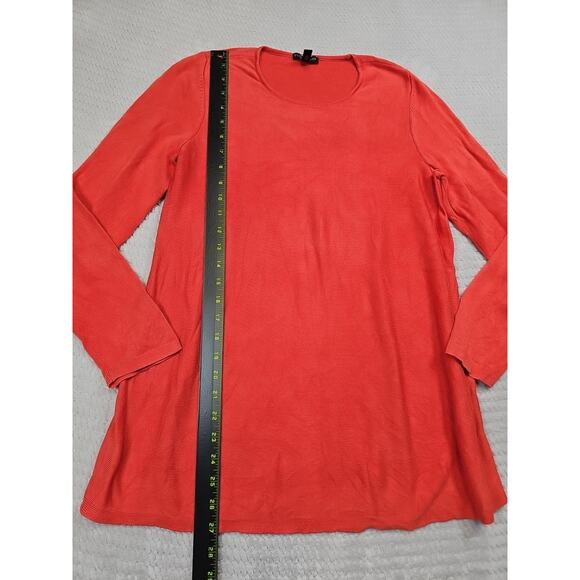 Eileen Fisher Sweater Womens Small Coral Orange Oversized Crew Neck - Picture 2 of 8